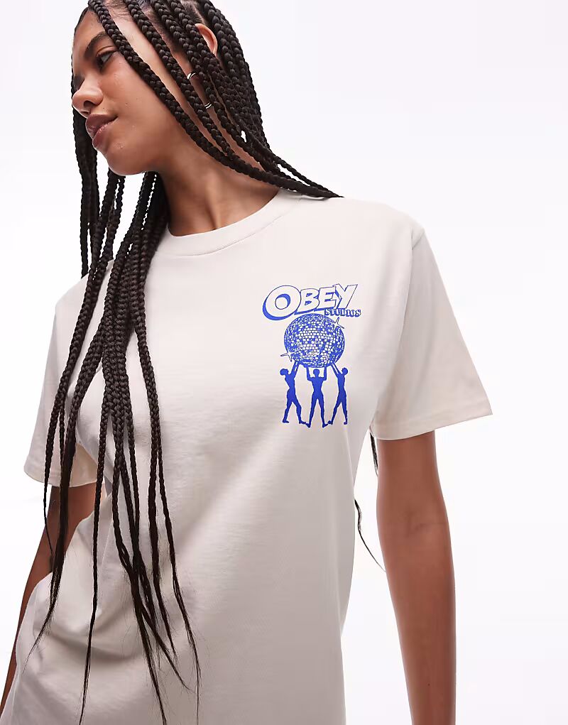 Футболка с графическим логотипом Obey Uplift и принтом на спине кремового цвета
Футболка с графическим логотипом Obey Uplift и принтом на спине кремового цвета