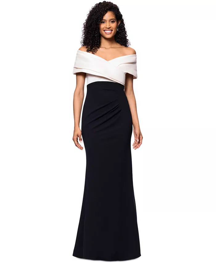 Женское платье с открытыми плечами и цветными блоками Betsy & Adam, коричневый/бежевый
Женское платье с открытыми плечами и цветными блоками Betsy & Adam, коричневый/бежевый