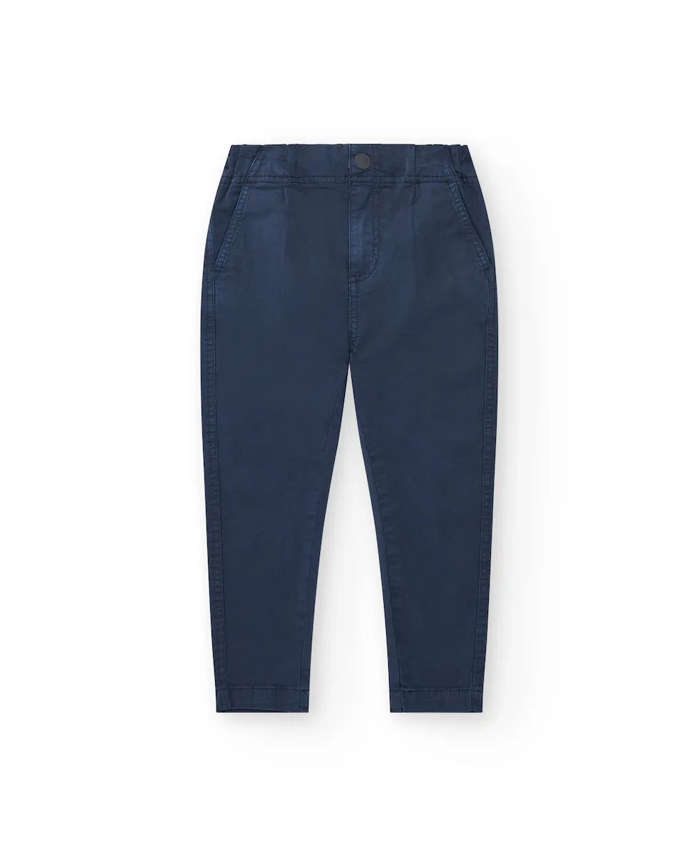 Брюки-чиносы для мальчика из однотонной ткани с боковыми карманами Tuc tuc, черный 
Брюки-чиносы для мальчика из однотонной ткани с боковыми карманами Tuc tuc, черный