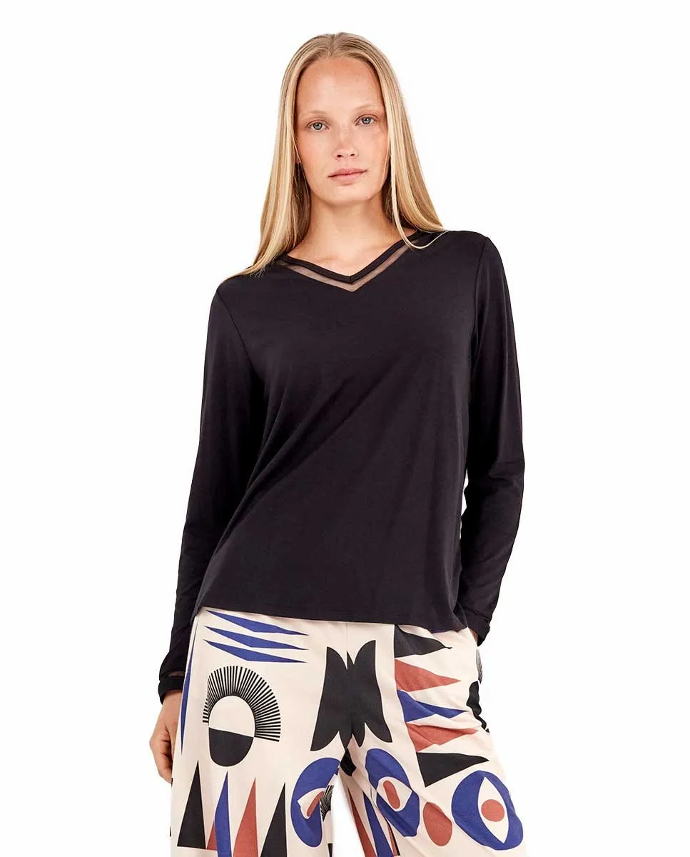 Женская футболка с длинным рукавом с тесьмой Gisela, черный
Женская футболка с длинным рукавом с тесьмой Gisela, черный