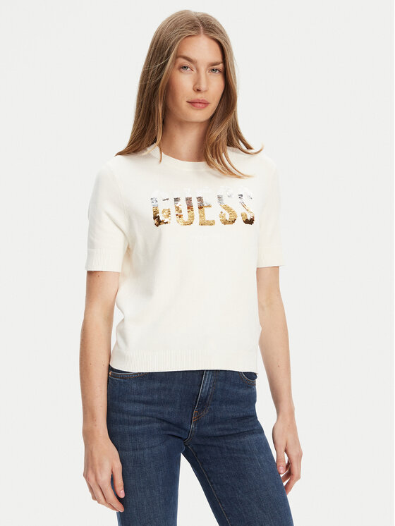 Свитер обычного кроя W5YR25 Z2NQ2 Guess, экрю 
Свитер обычного кроя W5YR25 Z2NQ2 Guess, экрю