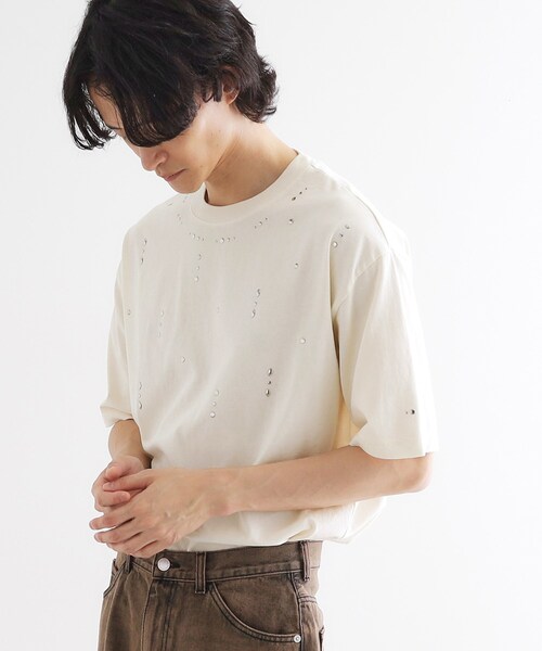 Футболка в винтажном стиле с заклепками Tk.TAKEO KIKUCHI, кремовый
Футболка в винтажном стиле с заклепками Tk.TAKEO KIKUCHI, кремовый