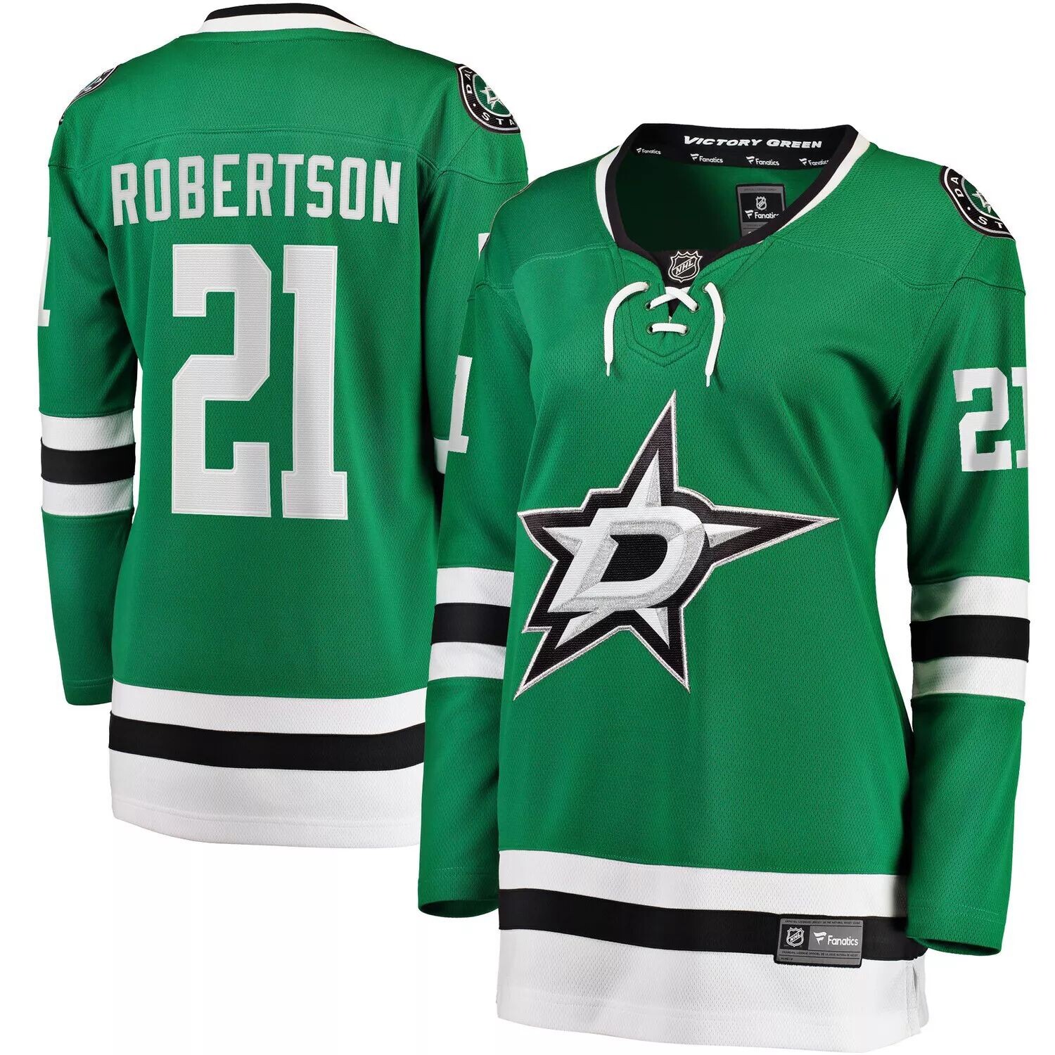 Женская домашняя футболка Fanatics с логотипом Jason Robertson Kelly Green Dallas Stars 2017/18 Fanatics
Женская домашняя футболка Fanatics с логотипом Jason Robertson Kelly Green Dallas Stars 2017/18 Fanatics
