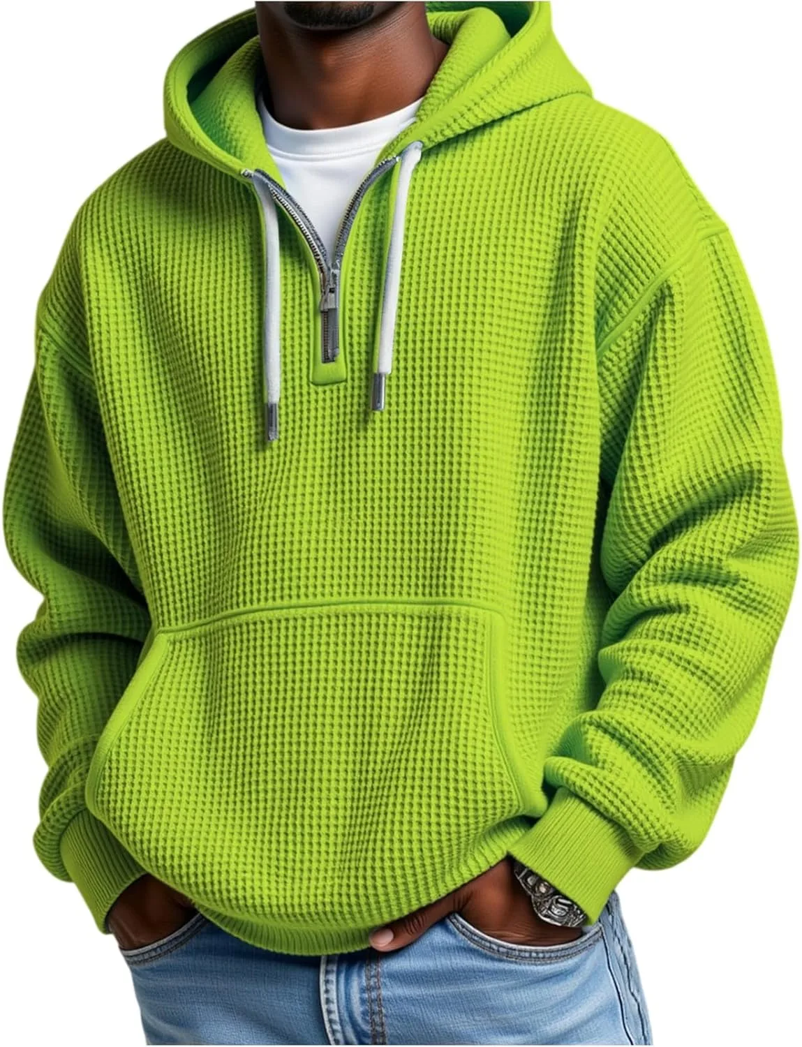 Мужской оверсайз худи FQZWONG с вафельной фактурой, длинным рукавом и карманом
Мужской оверсайз худи FQZWONG с вафельной фактурой, длинным рукавом и карманом