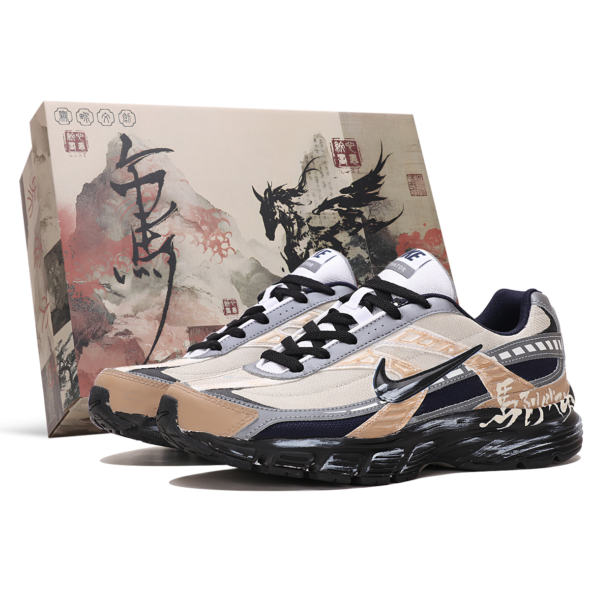 Nike Initiator Abrasion Resistant Low top Бежево-черные кроссовки для мужчин
Nike Initiator Abrasion Resistant Low top Бежево-черные кроссовки для мужчин