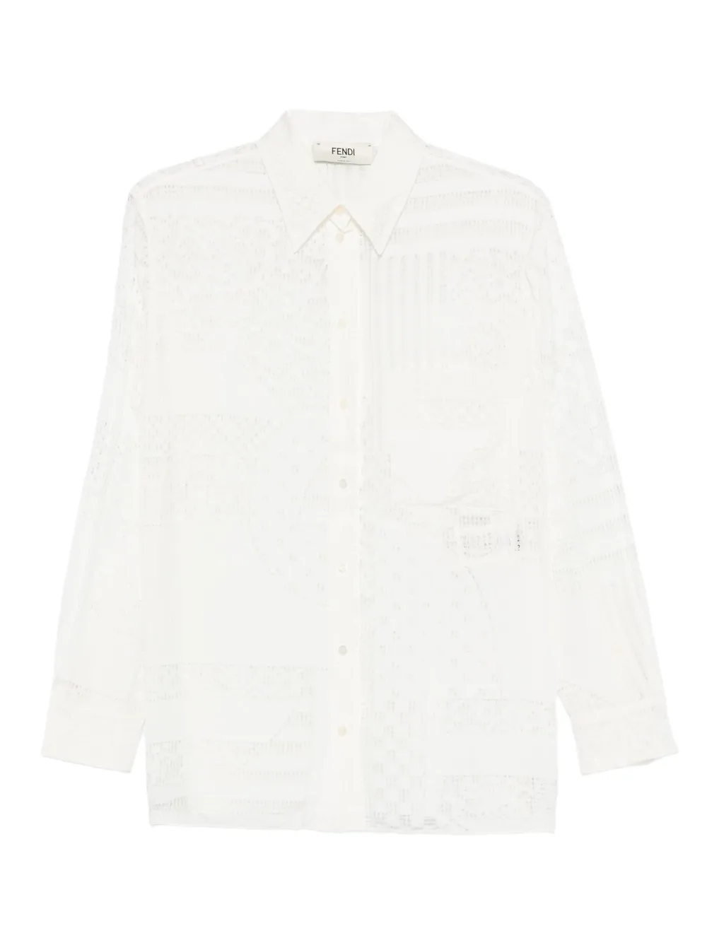 Рубашка с кружевными вставками FENDI, белый
Рубашка с кружевными вставками FENDI, белый