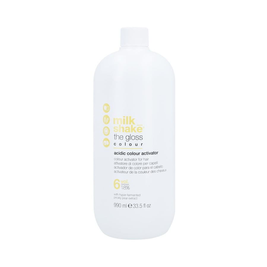 Кислотный активатор цвета Milk Shake The Gloss 6 Vol. Кислотный окислитель 1,8% 990 мл
Кислотный активатор цвета Milk Shake The Gloss 6 Vol. Кислотный окислитель 1,8% 990 мл