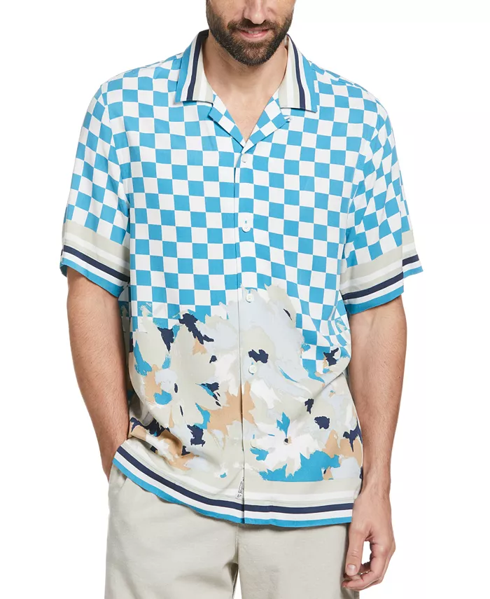 Мужская рубашка в цветочную клетку Original Penguin, синий 
Мужская рубашка в цветочную клетку Original Penguin, синий