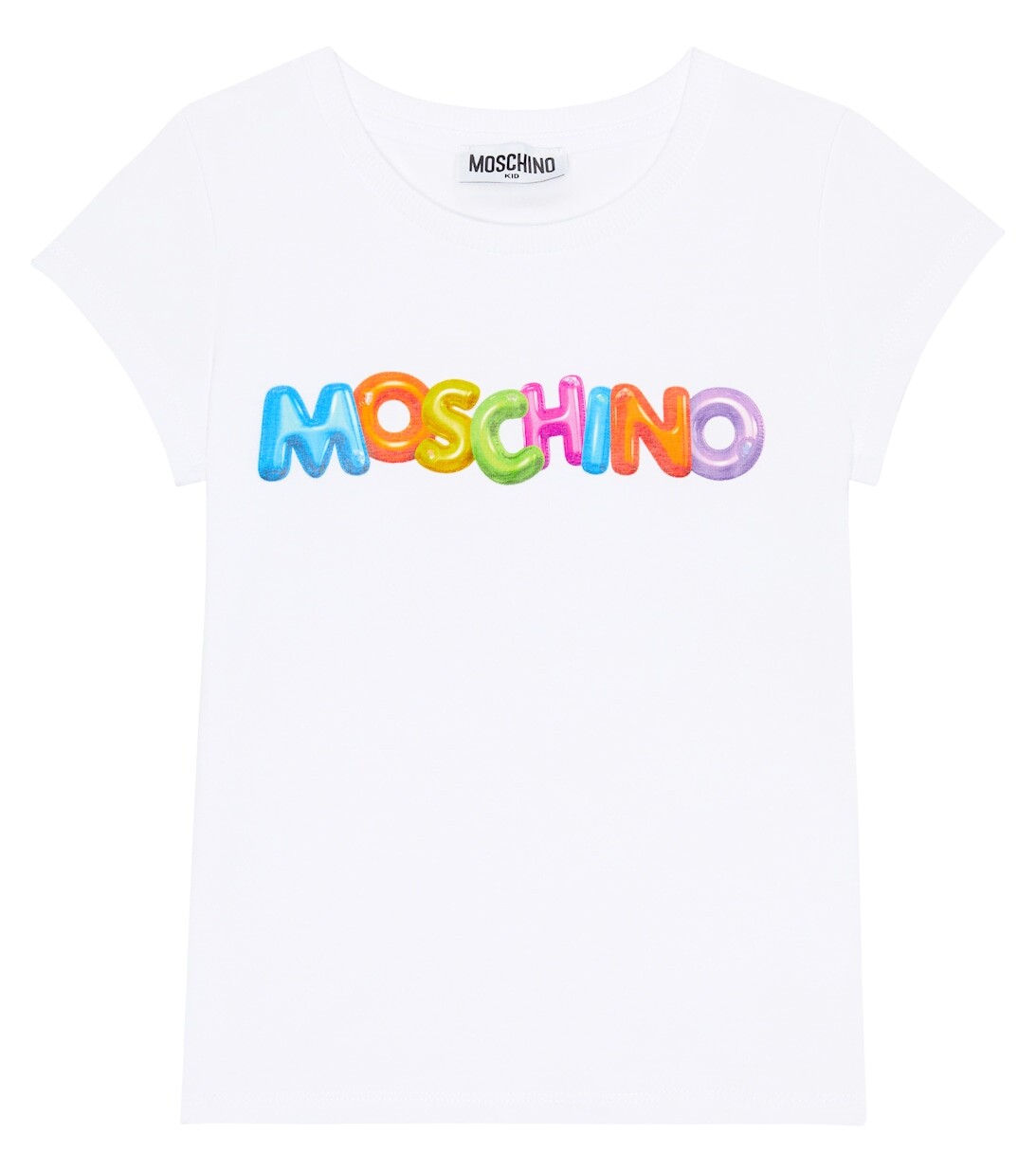 Футболка из смесового хлопка с принтом Moschino, белый 
Футболка из смесового хлопка с принтом Moschino, белый