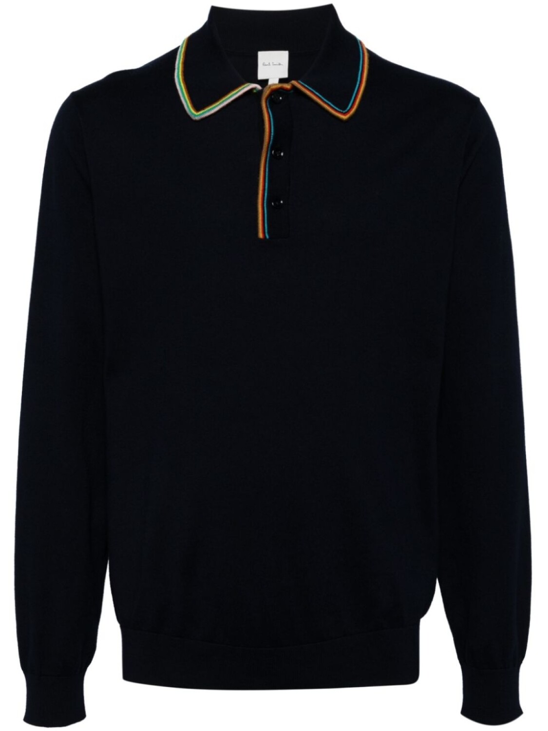 Paul Smith трикотажная рубашка поло с отделкой в полоску, синий 
Paul Smith трикотажная рубашка поло с отделкой в полоску, синий