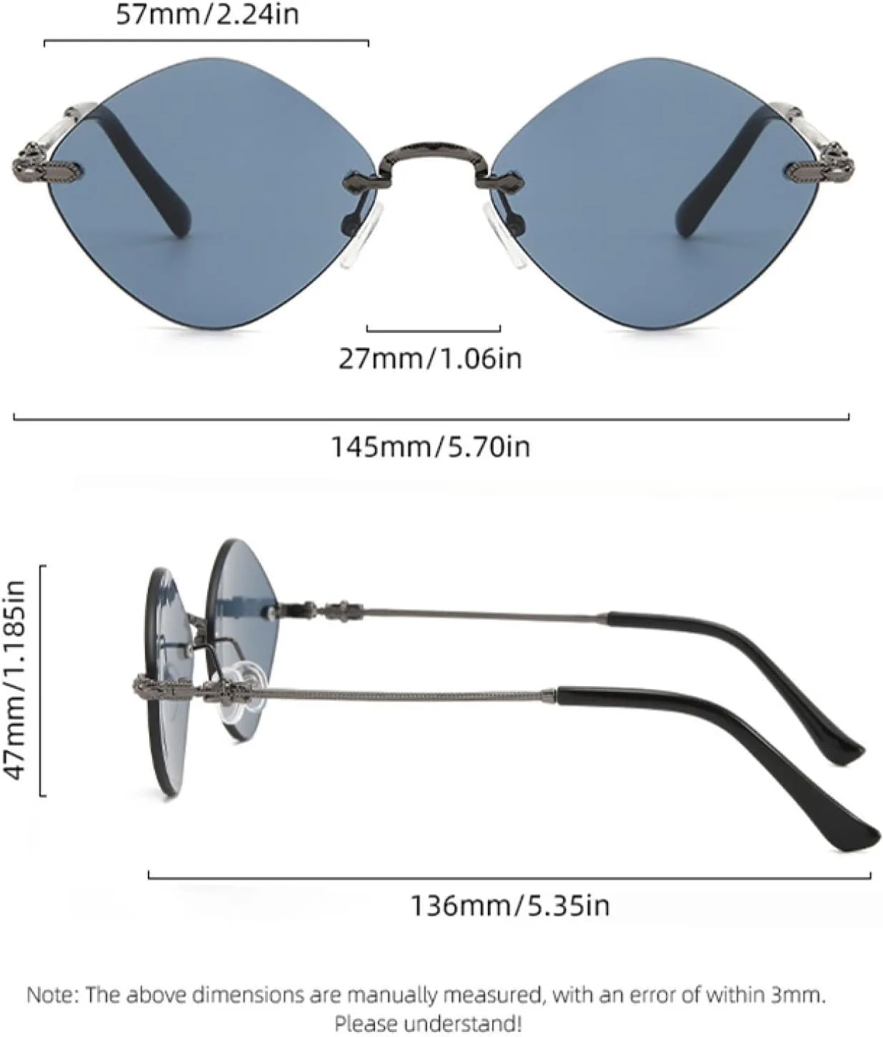 Солнцезащитные очки с ромбовидной оправой, градиентной скошенной кромкой и безрамочным дизайном. Модные и стильные, с защитой от УФ-излучения UV400 generic, Brown
Солнцезащитные очки с ромбовидной оправой, градиентной скошенной кромкой и безрамочным дизайном. Модные и стильные, с защитой от УФ-излучения UV400 generic, Brown