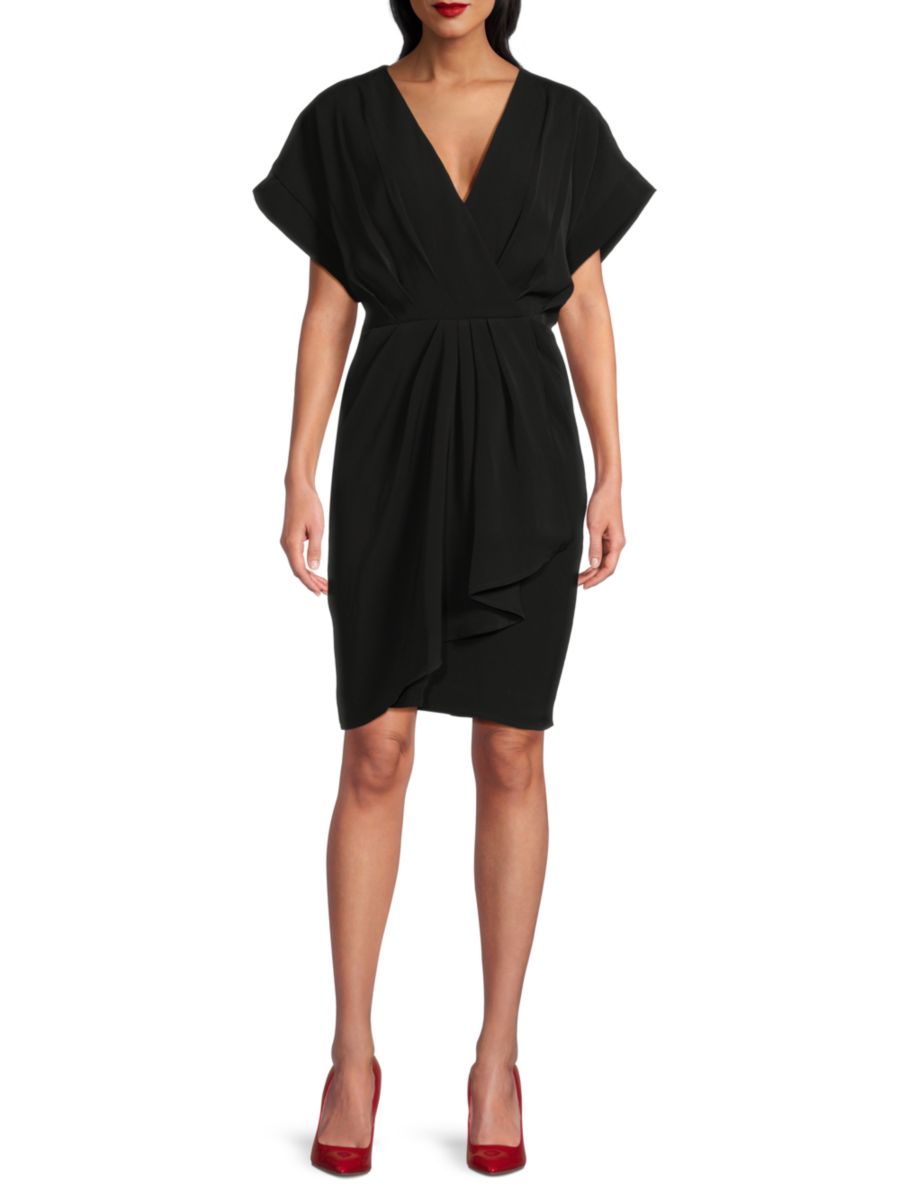 Мини-платье со складками DKNY, черный 
Мини-платье со складками DKNY, черный