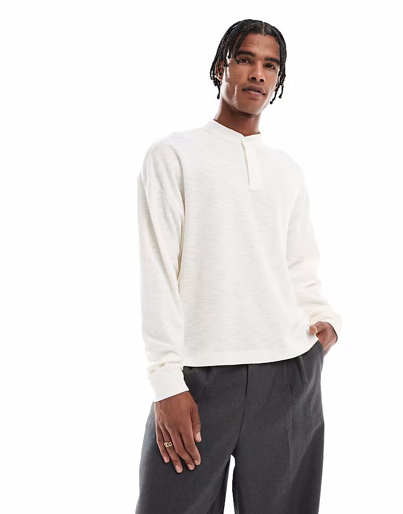 ASOS DESIGN свободная объемная фактурная кофта-хенли кремового цвета
ASOS DESIGN свободная объемная фактурная кофта-хенли кремового цвета