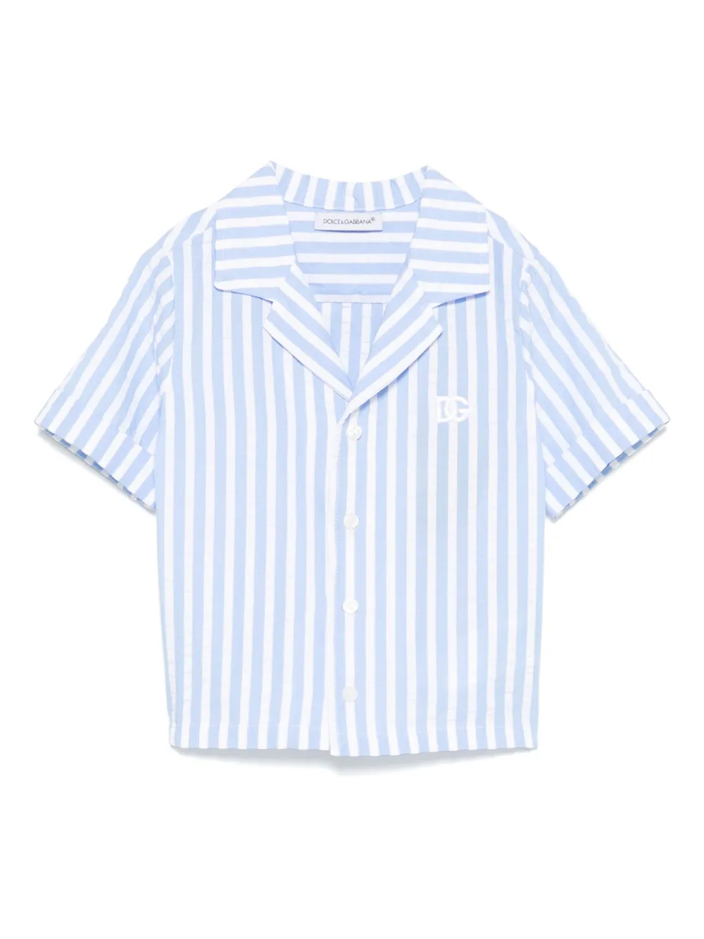 Полосатая рубашка из сирсакера Dolce & Gabbana Kids, синий
Полосатая рубашка из сирсакера Dolce & Gabbana Kids, синий