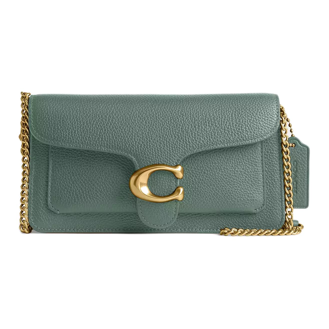 COACH Сумка через плечо из полированной галечной кожи малая женская шалфейная зеленая
COACH Сумка через плечо из полированной галечной кожи малая женская шалфейная зеленая