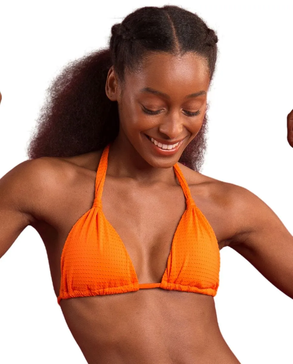 Однотонный лиф бикини с вырезом халтер и набивкой Río de Sol, оранжевый
Однотонный лиф бикини с вырезом халтер и набивкой Río de Sol, оранжевый