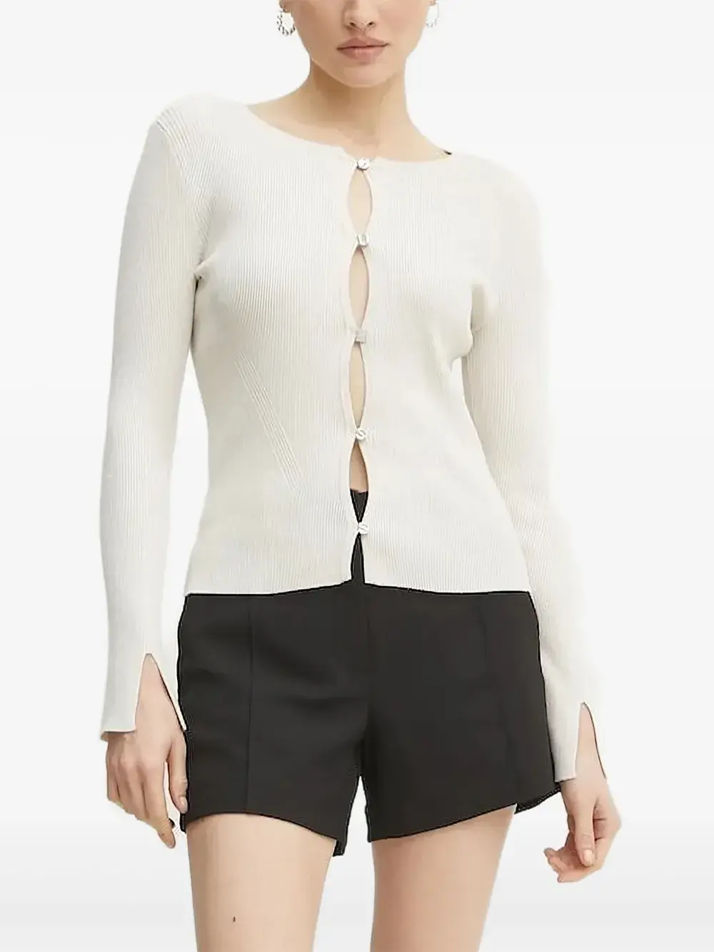 Кардиган с ребристым узором и пуговицами спереди GUESS USA, нейтральный
Кардиган с ребристым узором и пуговицами спереди GUESS USA, нейтральный