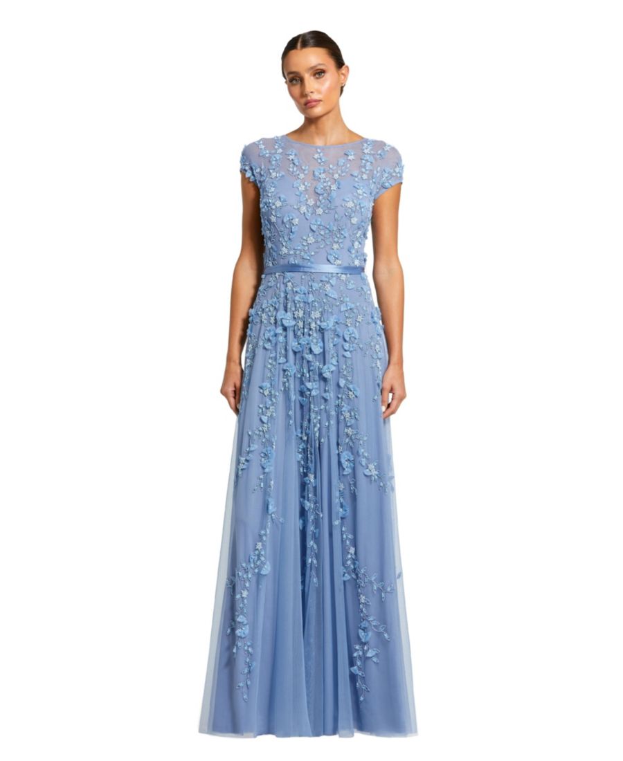 Женское короткое платье с цветочным декором и сетчатыми рукавами Mac Duggal, Sky blue
Женское короткое платье с цветочным декором и сетчатыми рукавами Mac Duggal, Sky blue