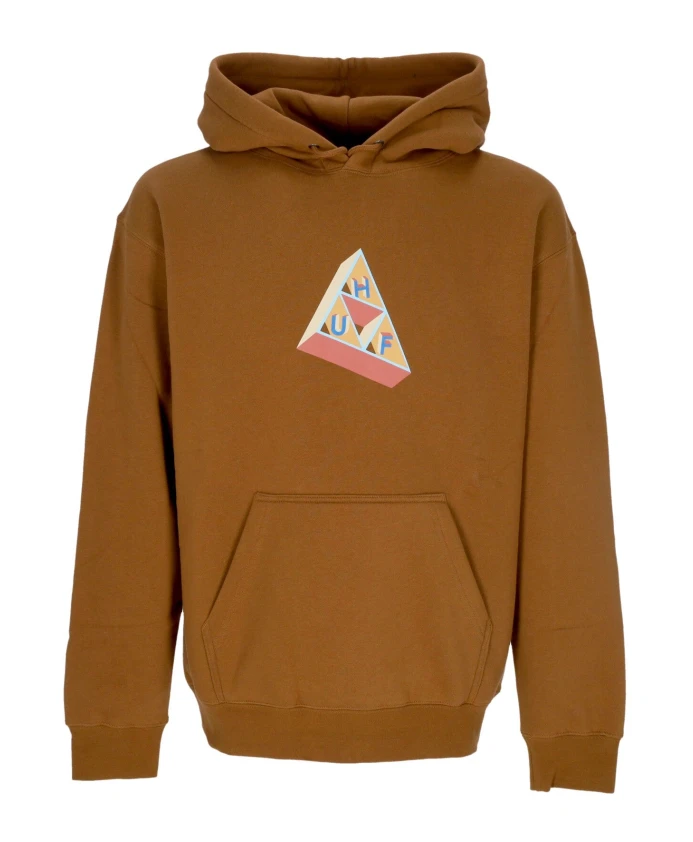 Худи с принтом тройных треугольников Huf, коричневый 
Худи с принтом тройных треугольников Huf, коричневый