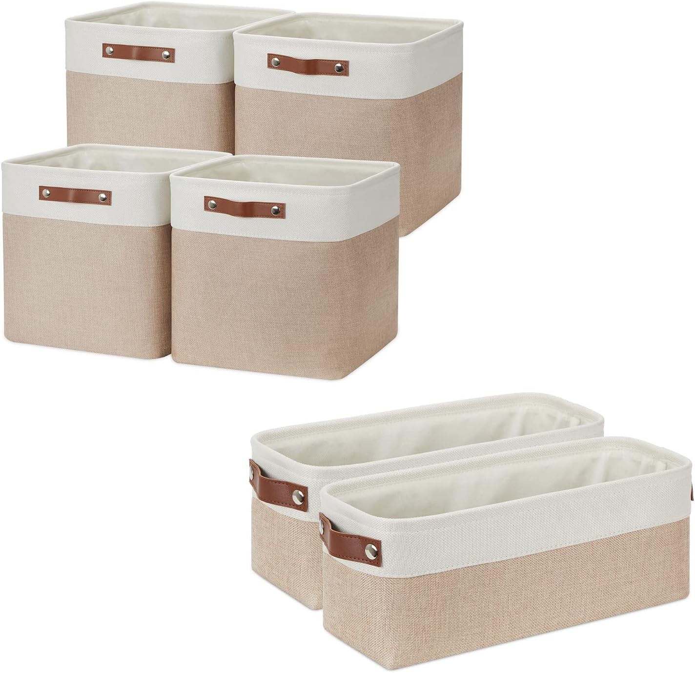 Складные комплектные корзины DULLEMELO: 2 узкие корзины 15 x 6 x 5,5 дюймов + 4 кубические корзины 13 x 13 x 13 дюймов (белый и хаки), Khaki
Складные комплектные корзины DULLEMELO: 2 узкие корзины 15 x 6 x 5,5 дюймов + 4 кубические корзины 13 x 13 x 13 дюймов (белый и хаки), Khaki