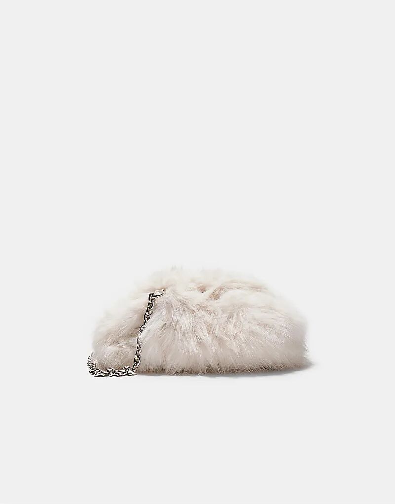 Сумка-ведро Stradivarius из искусственного меха с цепочкой цвета экрю
Сумка-ведро Stradivarius из искусственного меха с цепочкой цвета экрю