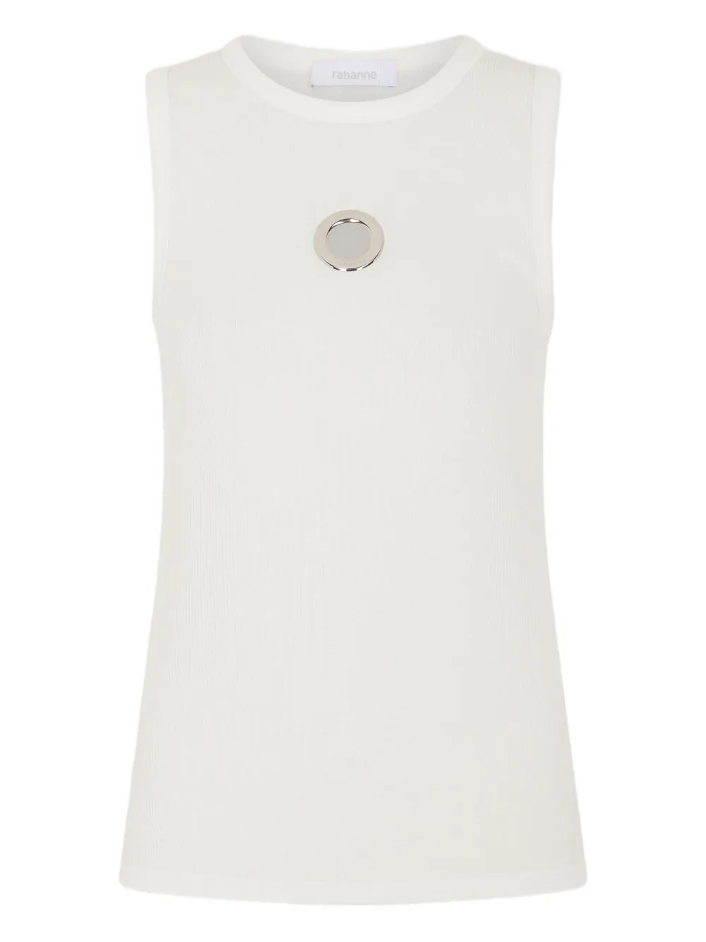 Ребристый топ с люверсами Rabanne, белый
Ребристый топ с люверсами Rabanne, белый