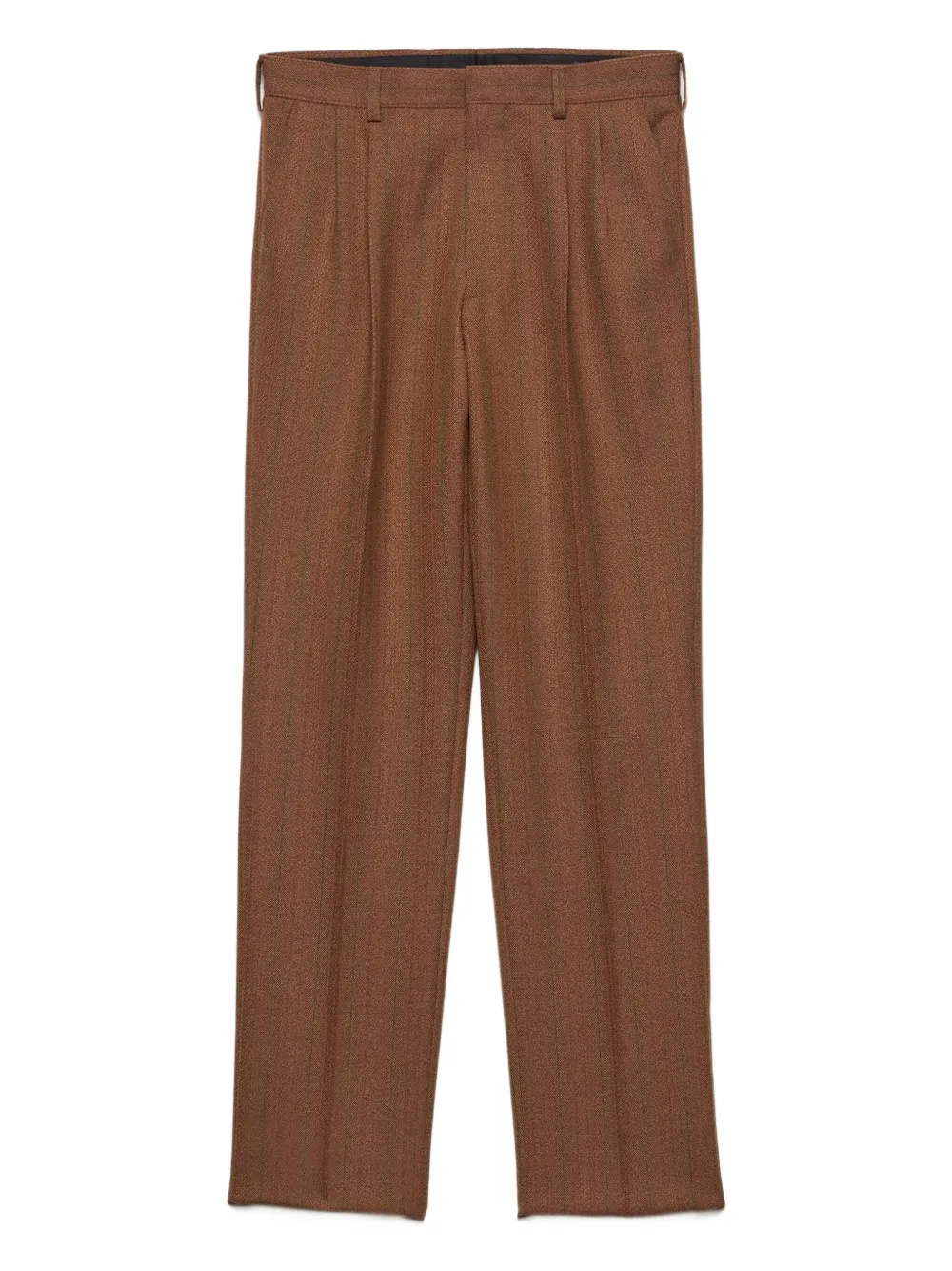 Брюки в тонкую полоску со складками Prada, коричневый
Брюки в тонкую полоску со складками Prada, коричневый