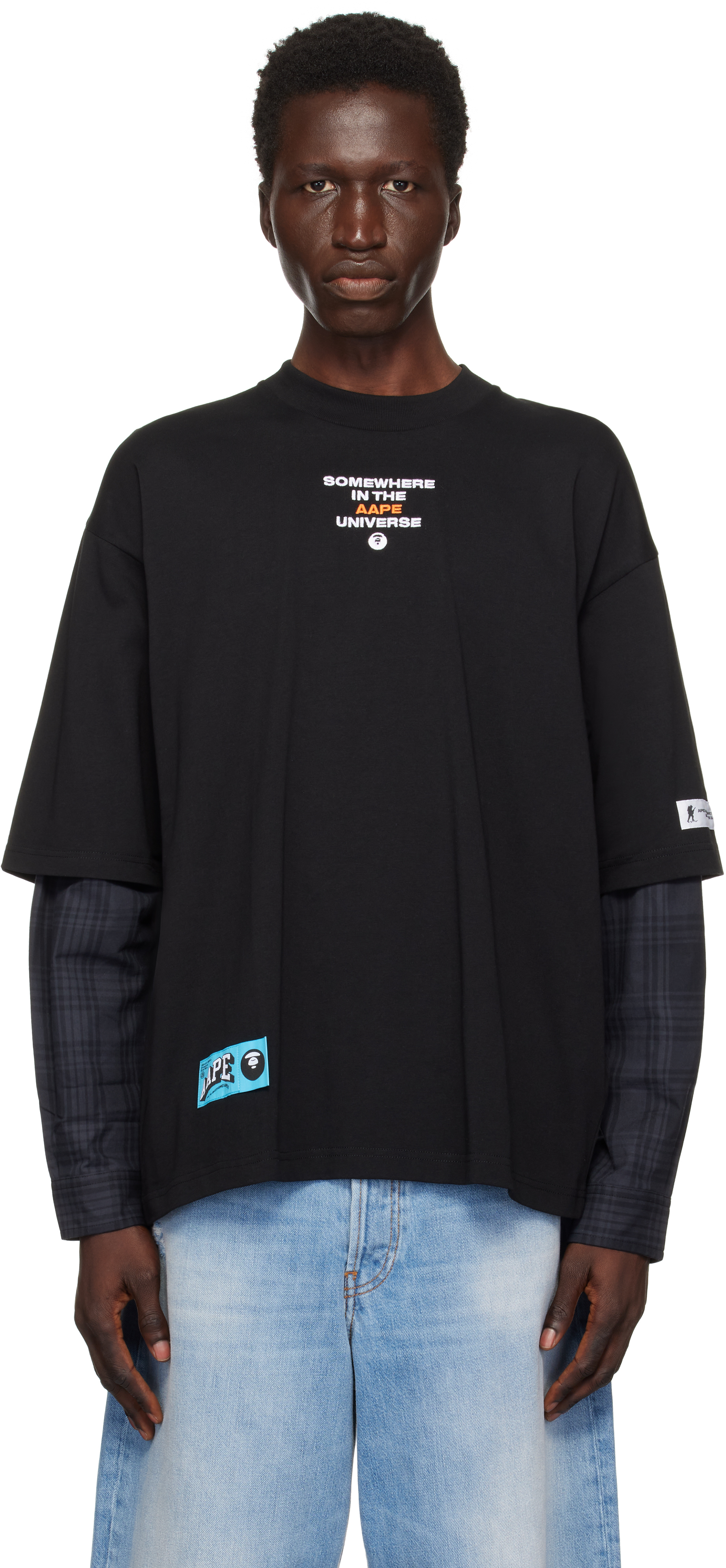 Футболка с длинным рукавом из искусственного многослойного материала AAPE by A Bathing Ape
Футболка с длинным рукавом из искусственного многослойного материала AAPE by A Bathing Ape