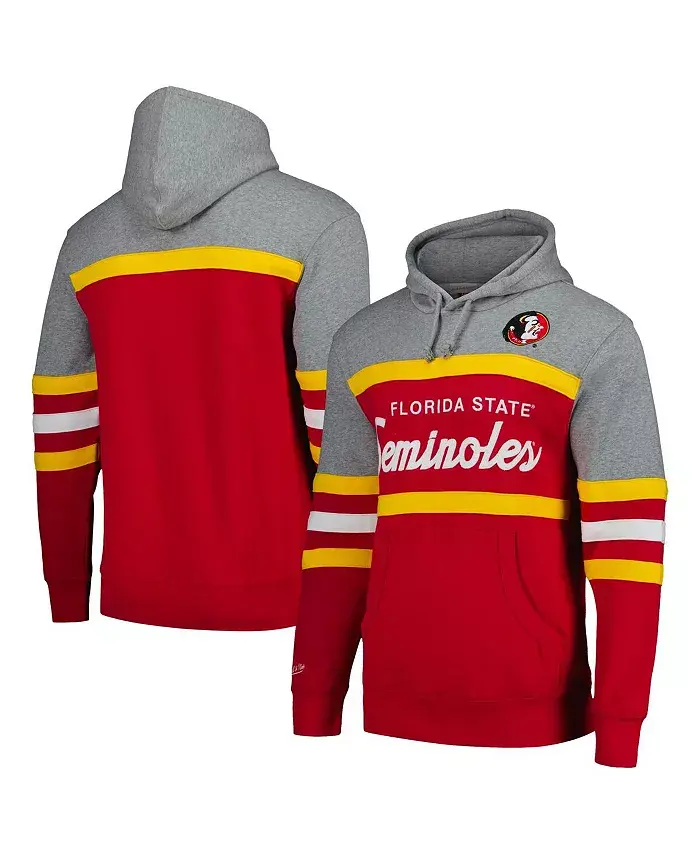 Мужская гранатовая толстовка с капюшоном Head Coach Florida State Seminoles Mitchell & Ness
Мужская гранатовая толстовка с капюшоном Head Coach Florida State Seminoles Mitchell & Ness