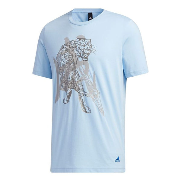 Футболка wj gfx tee series printing sports round neck short sleeve blue Adidas, синий 
Футболка wj gfx tee series printing sports round neck short sleeve blue Adidas, синий