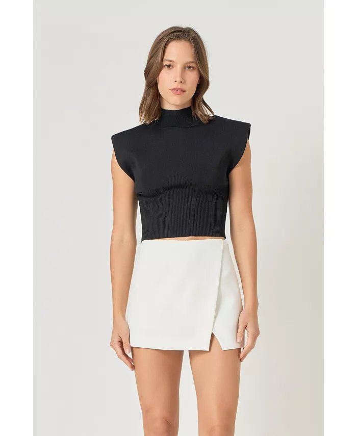 Женский трикотажный топ с воротником-стойкой и подкладкой endless rose, черный
Женский трикотажный топ с воротником-стойкой и подкладкой endless rose, черный