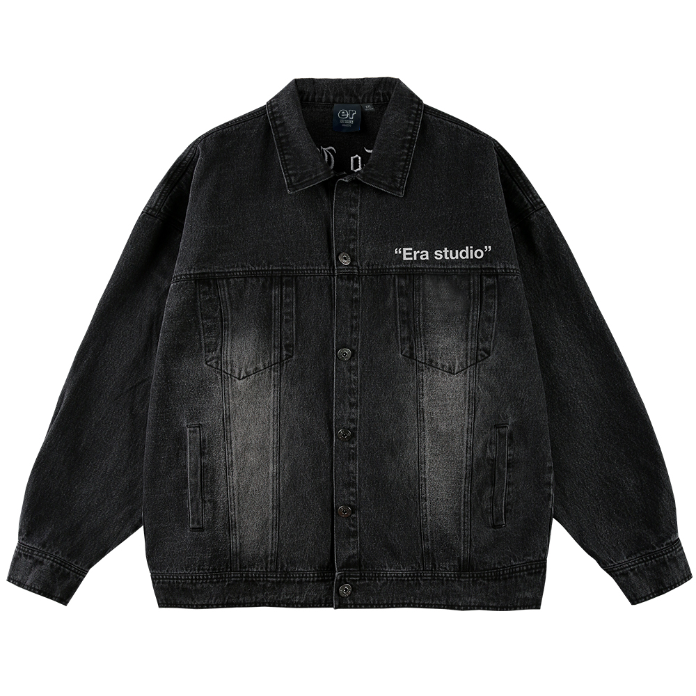 ER Джинсовая куртка унисекс, Black (Letter Version) 
ER Джинсовая куртка унисекс, Black (Letter Version)