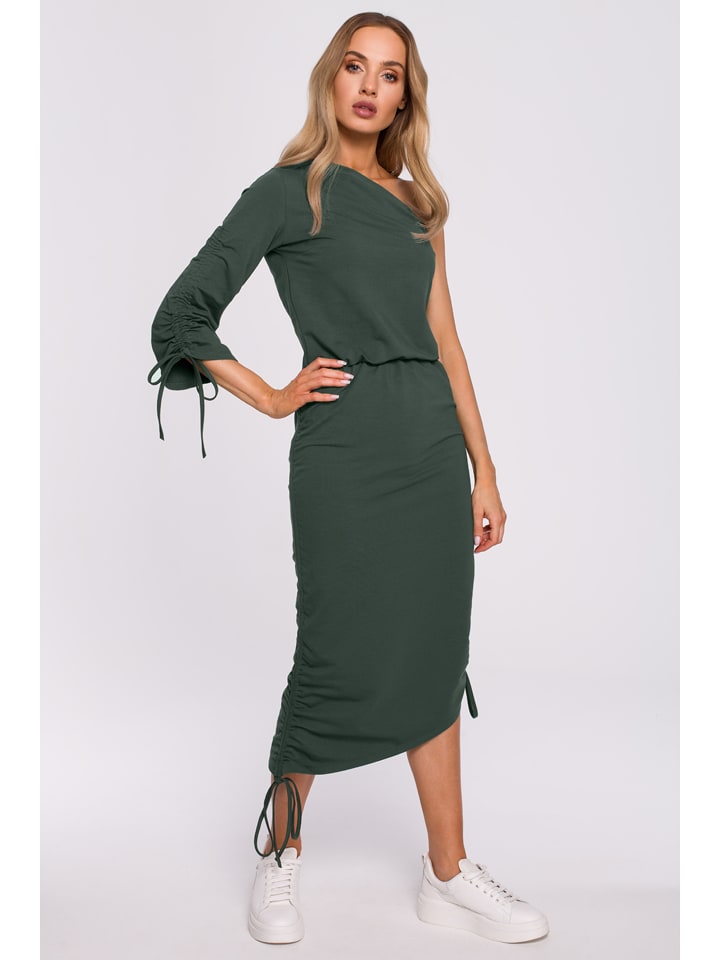 Платье до колена made of emotion, темно-зеленый 
Платье до колена made of emotion, темно-зеленый