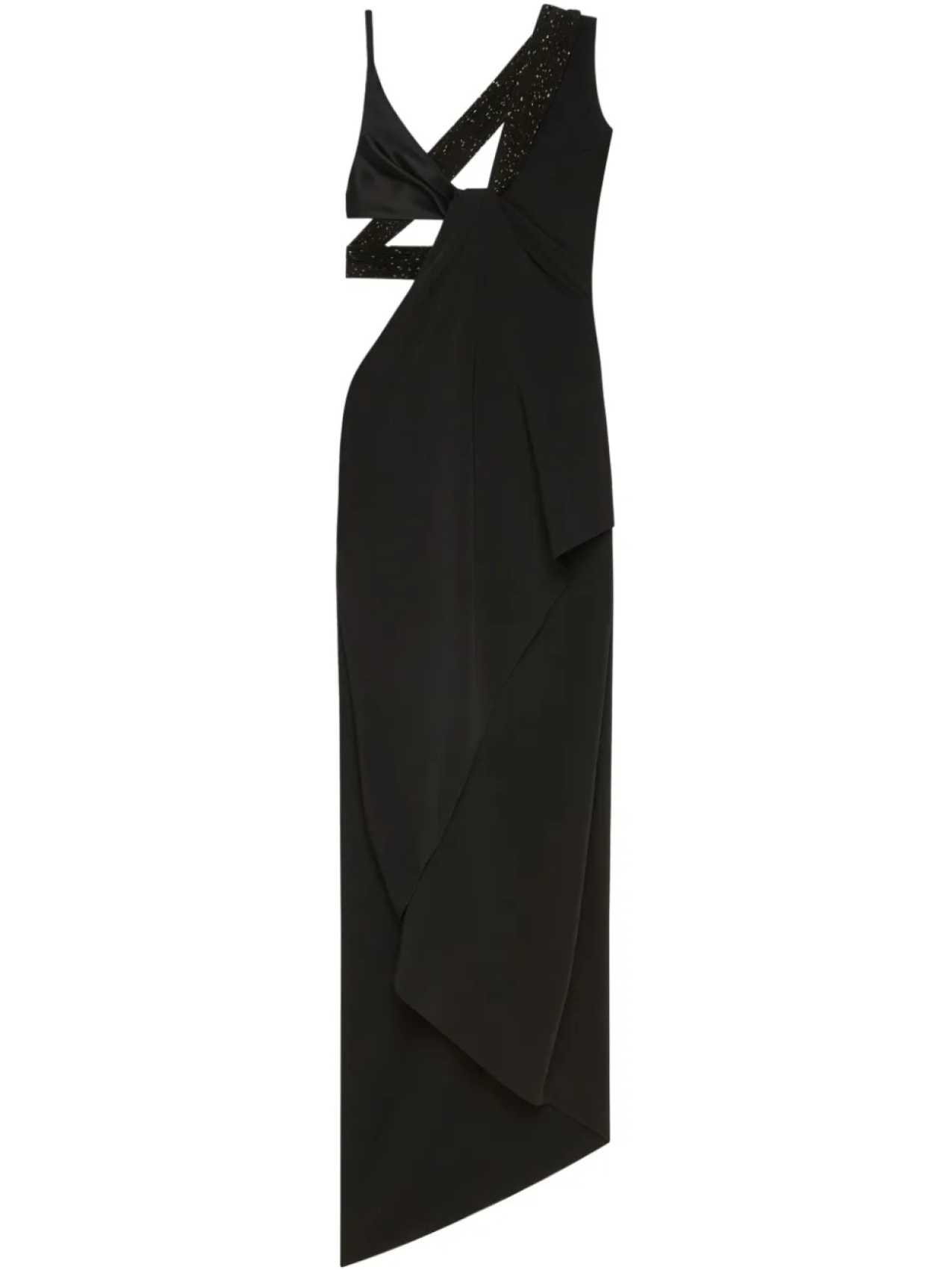 Courrèges платье асимметричного кроя, черный