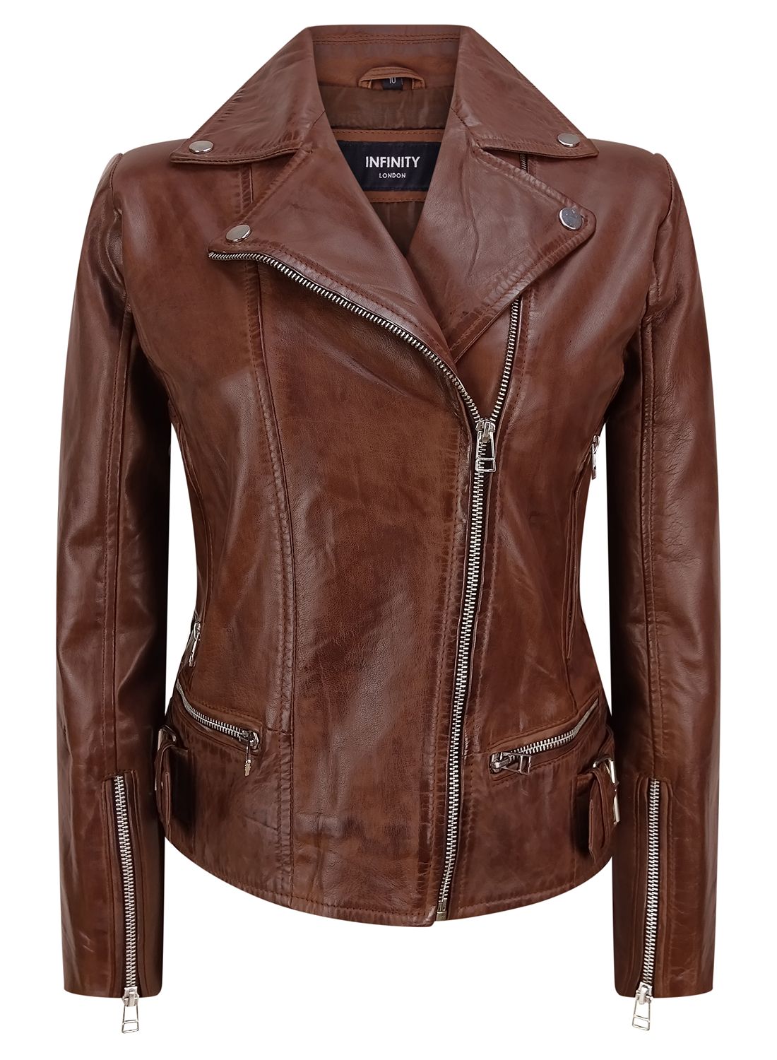 Кожаная байкерская куртка TruClothing, коричневый
Кожаная байкерская куртка TruClothing, коричневый