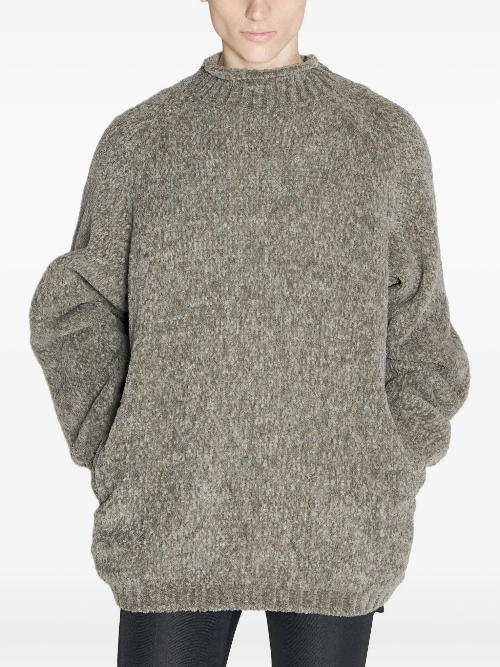 Шерстяной свитер с высоким воротником Undercover, серый
Шерстяной свитер с высоким воротником Undercover, серый