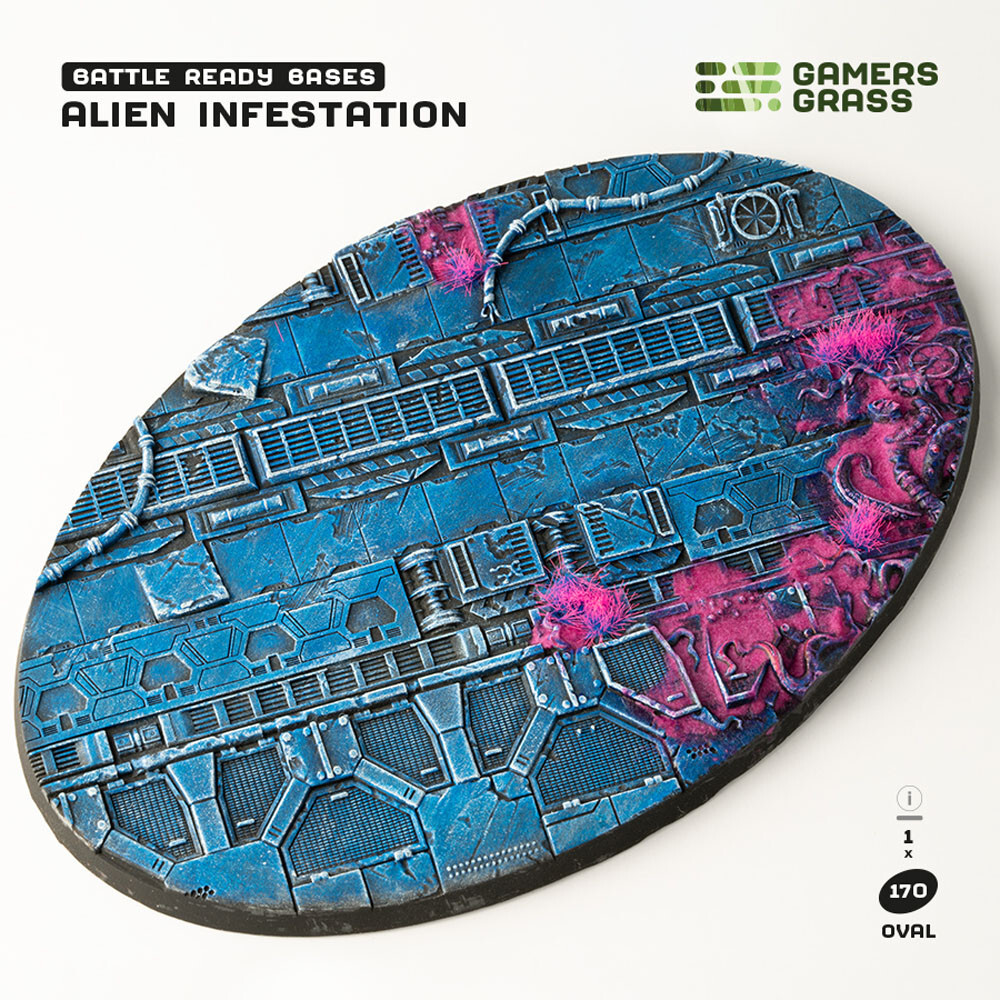 Аксессуары Gamers Grass Battle Ready Bases: Alien Infestation - Oval 170mm (1)
Аксессуары Gamers Grass Battle Ready Bases: Alien Infestation - Oval 170mm (1)