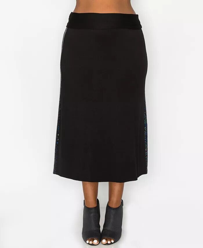 Юбка-миди больших размеров с пайетками и контрастными складками по бокам COIN 1804, черный
Юбка-миди больших размеров с пайетками и контрастными складками по бокам COIN 1804, черный