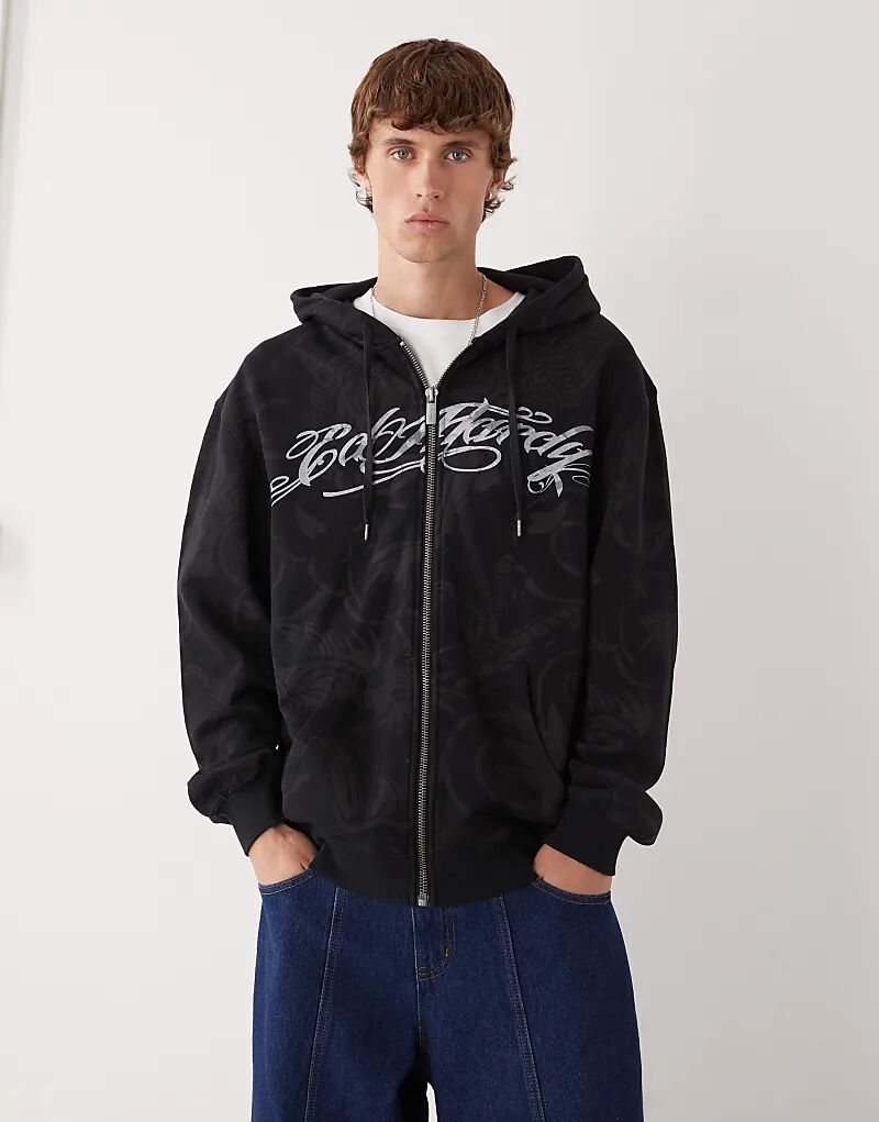 Черная толстовка с капюшоном Ed Hardy Drag Shadow с графическим принтом на молнии
Черная толстовка с капюшоном Ed Hardy Drag Shadow с графическим принтом на молнии