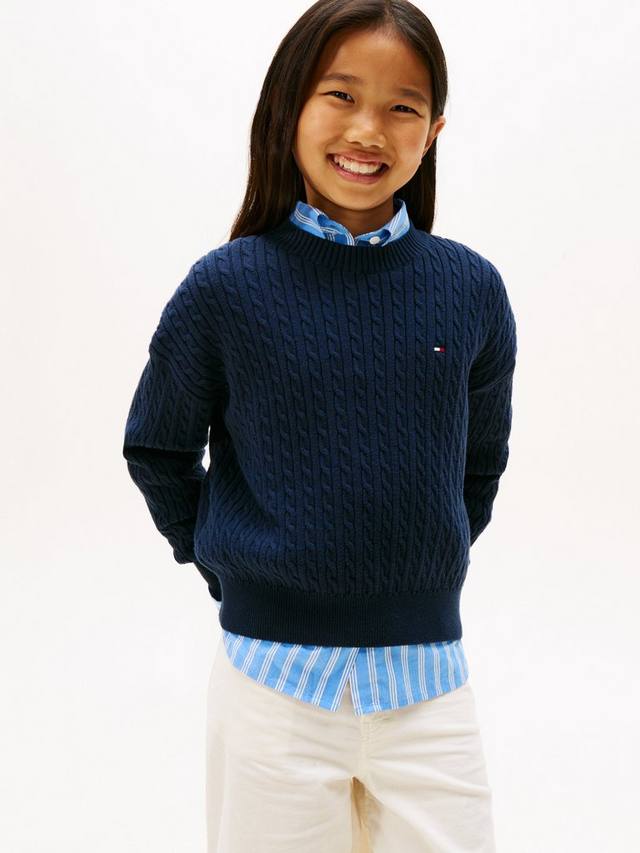 Детский джемпер из хлопка с косой вязкой Tommy Hilfiger, Dark Night Navy
Детский джемпер из хлопка с косой вязкой Tommy Hilfiger, Dark Night Navy