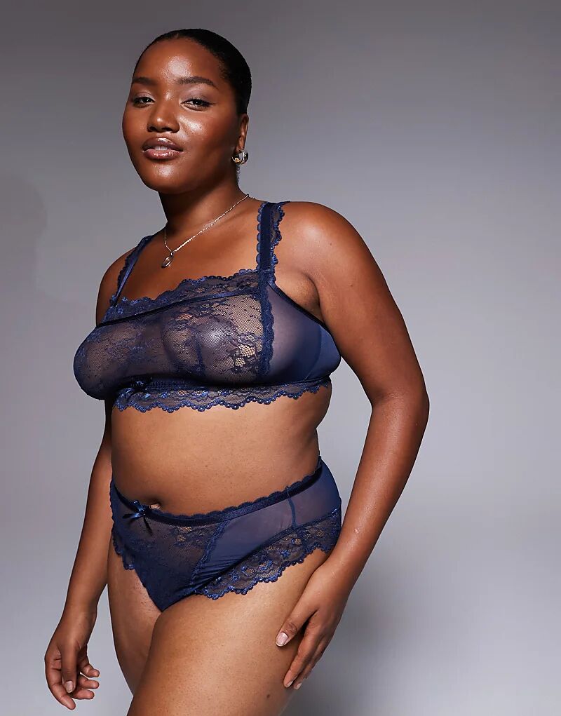 Укороченный бюстгальтер-бралетт Curve Ivy со сплошным кружевом ASOS DESIGN темно-синего цвета
Укороченный бюстгальтер-бралетт Curve Ivy со сплошным кружевом ASOS DESIGN темно-синего цвета