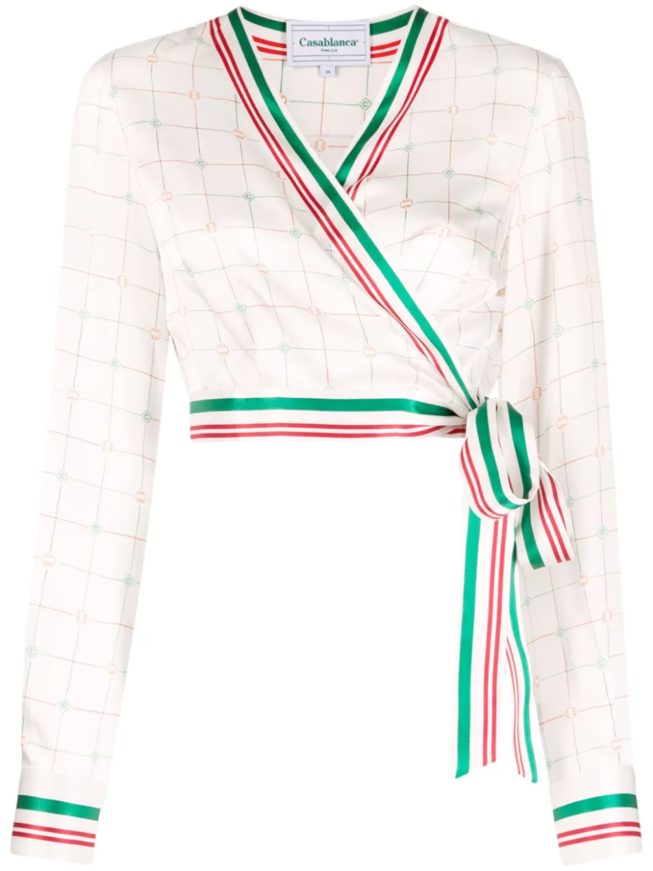 Casablanca укороченный топ с запахом и принтом, белый
Casablanca укороченный топ с запахом и принтом, белый