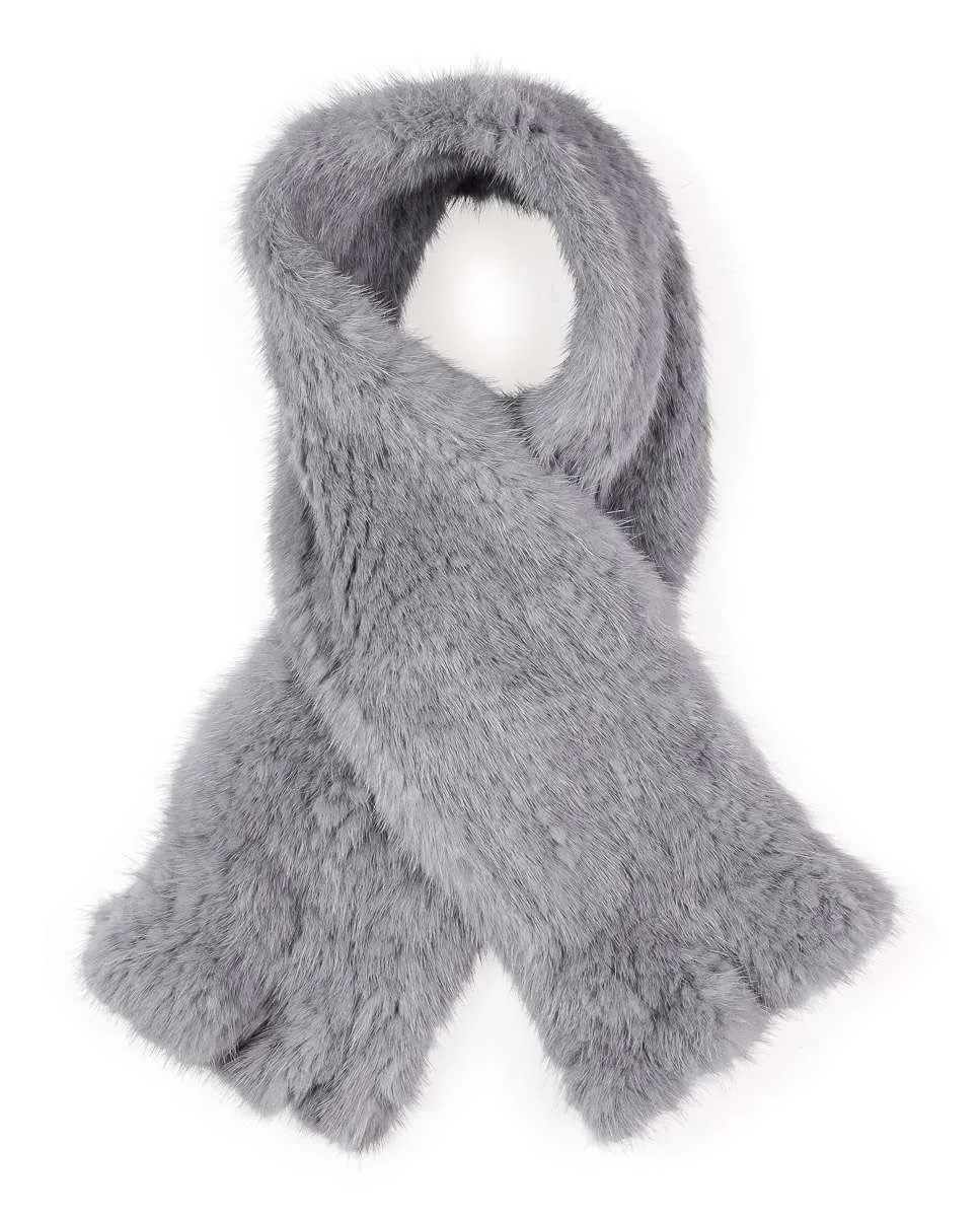 Вязаный шарф из меха норки синего цвета De la Roca, голубой
Вязаный шарф из меха норки синего цвета De la Roca, голубой