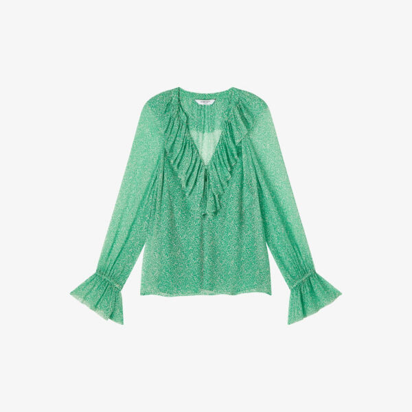 Блузка Annie с графическим принтом и отделкой воланами Lk Bennett, зеленый
Блузка Annie с графическим принтом и отделкой воланами Lk Bennett, зеленый