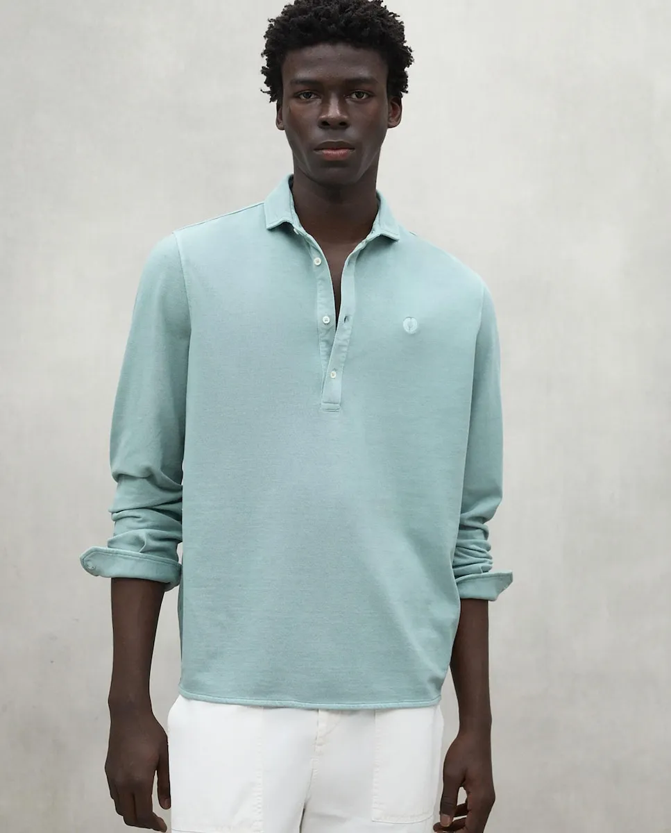 Мужская однотонная рубашка с длинными рукавами и V-образным вырезом Ecoalf, зеленый
Мужская однотонная рубашка с длинными рукавами и V-образным вырезом Ecoalf, зеленый