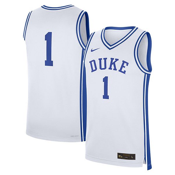 Мужская реплика домашней футболки Duke Blue Devils #1 белого цвета Nike
Мужская реплика домашней футболки Duke Blue Devils #1 белого цвета Nike