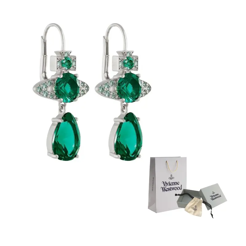 Vivienne Westwood Серьги-гвоздики Saturn Styling Green Diamond для женщин, серебристые/зеленые
Vivienne Westwood Серьги-гвоздики Saturn Styling Green Diamond для женщин, серебристые/зеленые