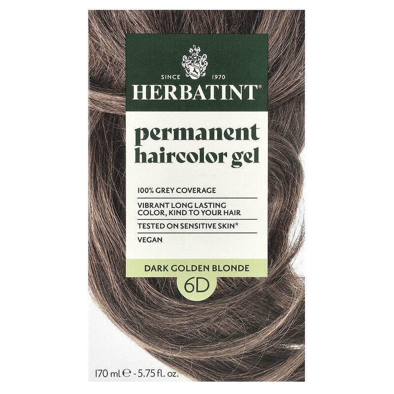 Herbatint, Стойкая гель-краска для волос, 6D, темно-золотистый блонд, 170 мл (5,75 жидк. унц.)
Herbatint, Стойкая гель-краска для волос, 6D, темно-золотистый блонд, 170 мл (5,75 жидк. унц.)