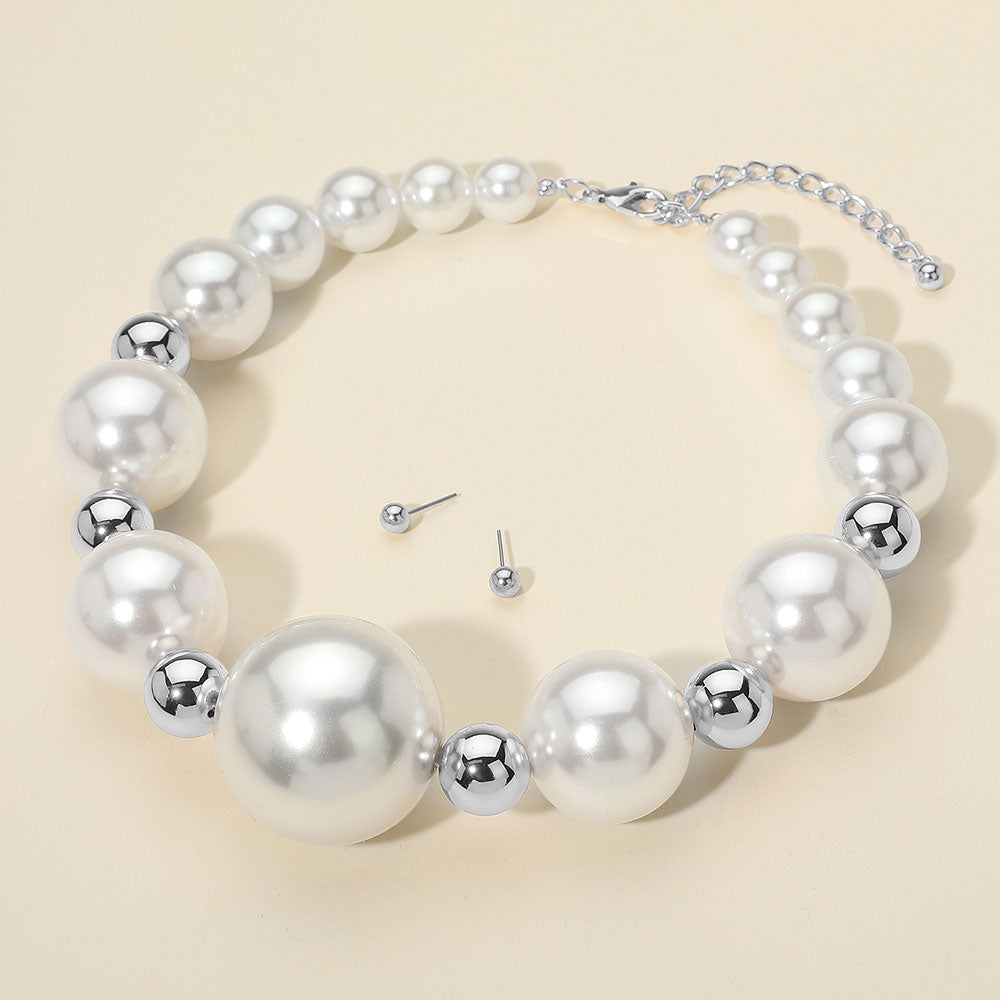 Эффектное ожерелье с градуированными крупными бусинами из жемчуга Fashnzfab, Rhodium
Эффектное ожерелье с градуированными крупными бусинами из жемчуга Fashnzfab, Rhodium