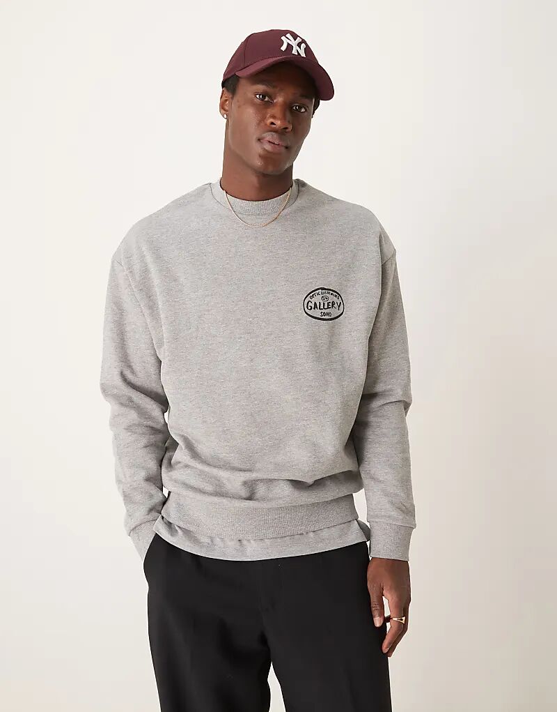 Толстовка оверсайз с принтом на груди серого меланжевого цвета ASOS DESIGN
Толстовка оверсайз с принтом на груди серого меланжевого цвета ASOS DESIGN